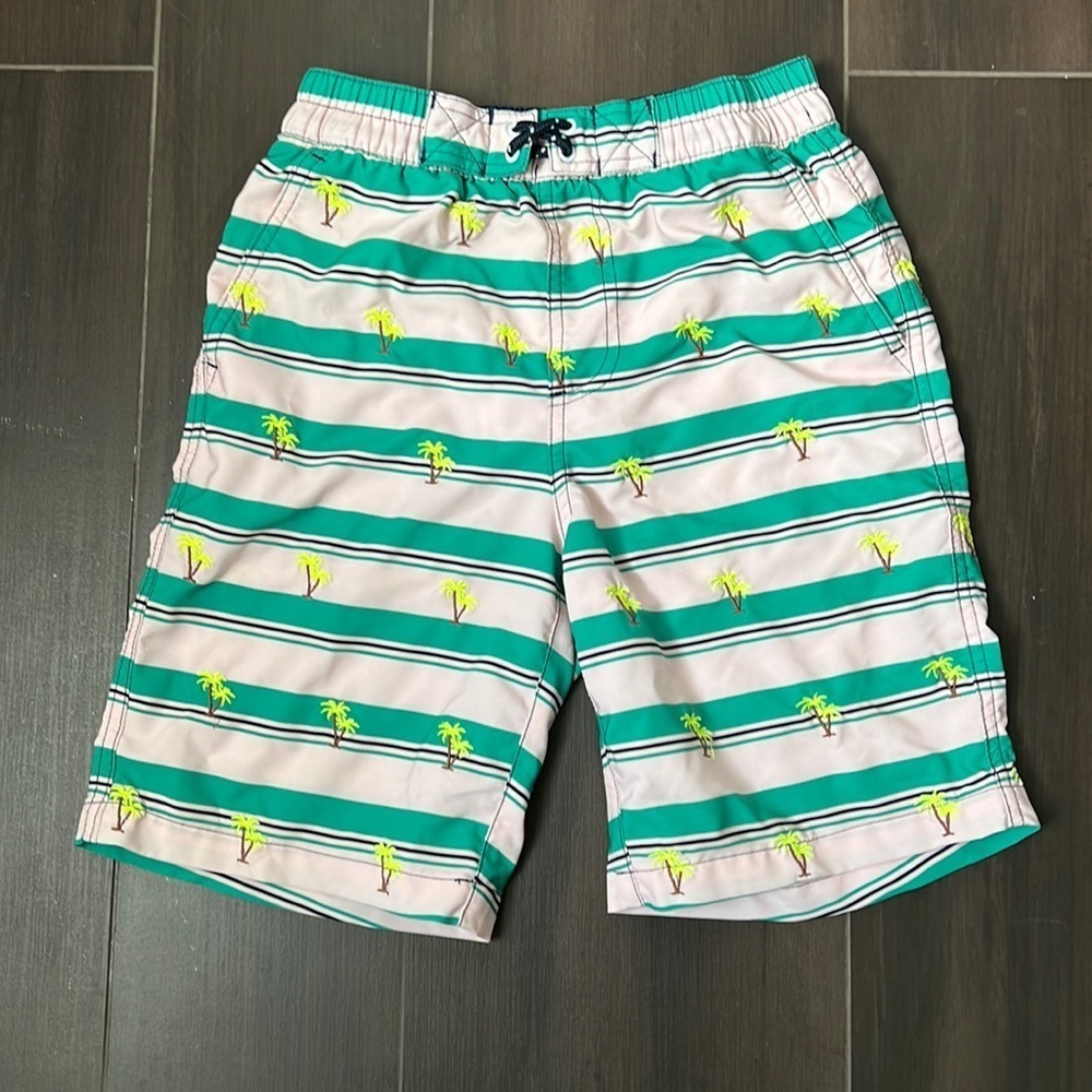 Shade Critter Boys Palm Tree Lined Bathing Suit